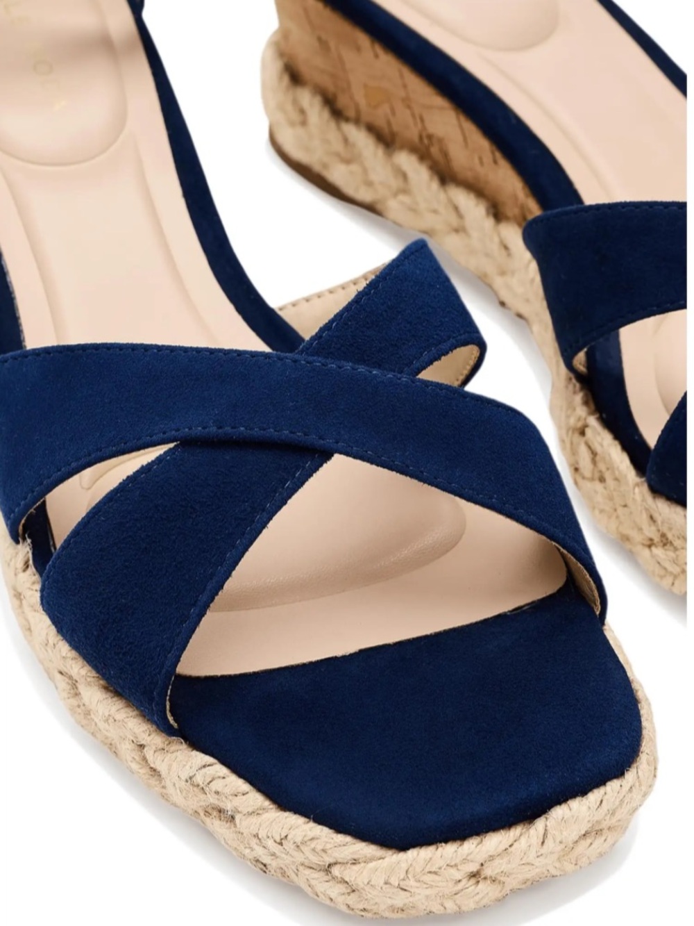 Pelle Moda Pippen Ankle Strap Wedge Slide Sandal 9.5 NIB Blue Cork Comfy Summer - Picture 6 of 10